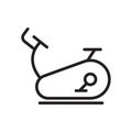 Stationary Bike outline vector icon isolated