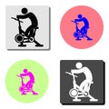 stationary bike. flat icon