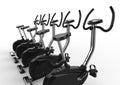 Stationary Bikes - Wide Angle Royalty Free Stock Photo