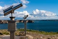 Stationary binoculars at a scenic overlook in Brittany, Royalty Free Stock Photo