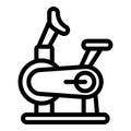 Stationary exercise bike icon, outline style