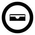 Stationary paper tray black icon in circle vector illustration Royalty Free Stock Photo