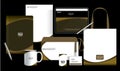 Fully print ready size of complete corporate identity branding stationary set. Royalty Free Stock Photo