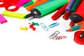 Stationary on a white background. top view Royalty Free Stock Photo