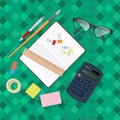 Stationery accessories office vector set