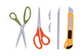 Stationery cutting supplies, scissors, Royalty Free Stock Photo