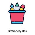stationery holder color line icon