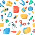 Stationery icons office supply vectorschool tools and accessories set education assortment pencil marker pen on Royalty Free Stock Photo
