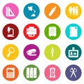 Stationery icons set colorful circles vector Royalty Free Stock Photo