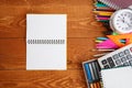 Stationery Instruments Set Top View Flat Lay Royalty Free Stock Photo