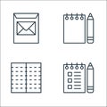 stationery line icons. linear set. quality vector line set such as checklist, notepad, notebook