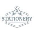Stationery logo, simple gray style