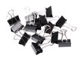 Stationery metal binder clips isolated