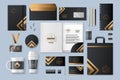 Stationery mockup. Business brand identity logo. Documents package. Letter envelope. Paper notepad. Visit card. ID badge Royalty Free Stock Photo