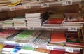 Stationery and notebooks for the new school year in the store and customers