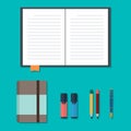 Stationery objects typical for graphic studio and office. Ready for use, vector