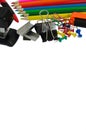 Stationery, office and student accessories isolated Royalty Free Stock Photo