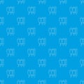 Stationery pattern vector seamless blue Royalty Free Stock Photo