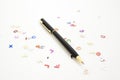 Stationery products, a black pen isolated in a white background