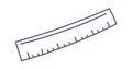 Stationery ruler for math lesson line icon