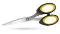 Stationery scissors with rubber handles. Vector illustration
