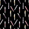 Stationery seamless pattern. School accessories, supplies and tools. Pencil, Pen, Marker, Stylus. Business and training concepts