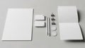 Stationery set on gray background Royalty Free Stock Photo