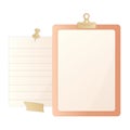 Stationery set notepads, paper clips, scissors, paper, pencils and buttons Royalty Free Stock Photo