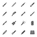 Stationery supplies vector icons set Royalty Free Stock Photo