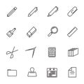 Stationery thin line icon set vector. Back to school and Class r