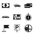 Stationing icons set, simple style