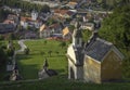 Stations of the Cross with village Smarje pri Jelsah in background, Slovenia