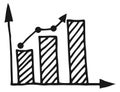 Statistic chart doodle. Business diagram ink sketch