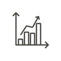 Statistic chart icon vector. Line graph symbol.