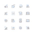 Statistic interpretation line icons collection. Analysis, Data, Insight, Analytics, Trends, Graphics, Inference vector