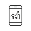 Statistic for users, icon in line design. Statistic, users, analysis, data, metrics, performance, insights on white
