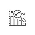 Statistical analysis line icon