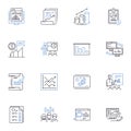 Statistical Analysis line icons collection. Probability, Data, Analysis, Sampling, Normality, Regression, Variance