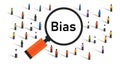 Statistical bias statistics data collection result analysis subjective judgement biased survey Royalty Free Stock Photo