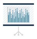 Statistical Chart with Bars on Projector Screen