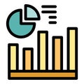 Statistical chart showing pie chart and bar graph icon Royalty Free Stock Photo