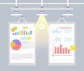 Statistical Charts and Graphs Vector Illustration