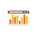 Browser window displaying statistical bar chart, data analysis concept Royalty Free Stock Photo