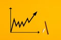 Statistical financial graph predicting an economic financial growth or improvement