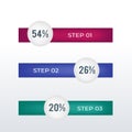 Statistical infographic template design. Business concept infograph with 3 options, steps or processes. Vector visualization can Royalty Free Stock Photo