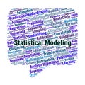Statistical Modeling Word Cloud. Key concepts in probability, data analysis, and statistical inference Royalty Free Stock Photo
