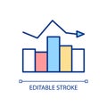 Statistical monitoring RGB color icon Royalty Free Stock Photo