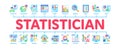 Statistician Assistant Minimal Infographic Banner Vector