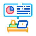 Statistician Assistant Work Icon Thin Line Vector