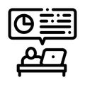 Statistician Assistant Work Icon Thin Line Vector